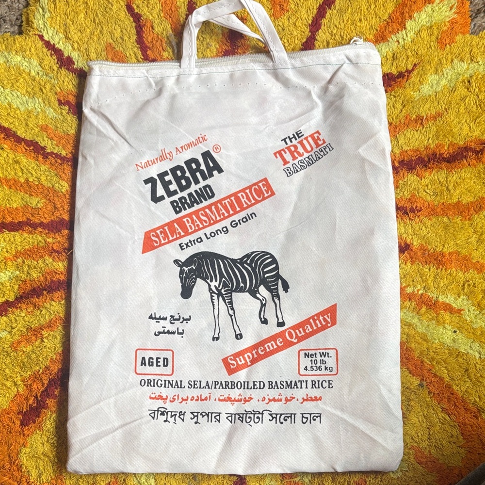 Zippered Tote Bag HandMade from a Rice Bag